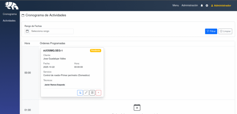 Calendario - Actividades
