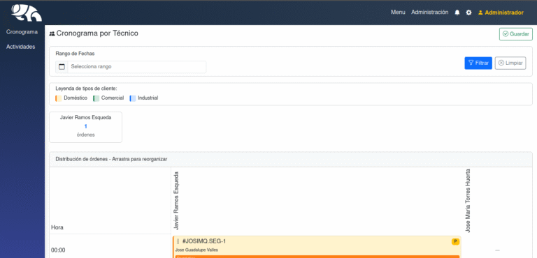 Calendario - Tecnicos