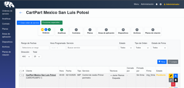 Clientes - Servicios