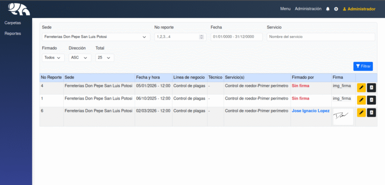 Reportes de clientes